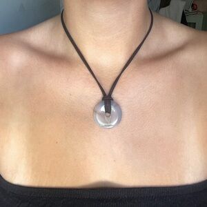 handmade tiger eye donut pendant necklace